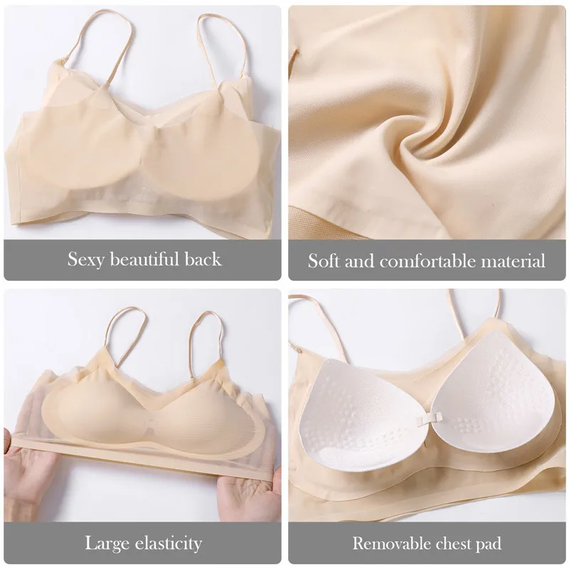New Women Sexy Push Up Bra Seamless Ultra-Thin Ice Silk Bra Intimates Wireless Bralette Underwear Air Cooling Brassiere With Pad - Image 5