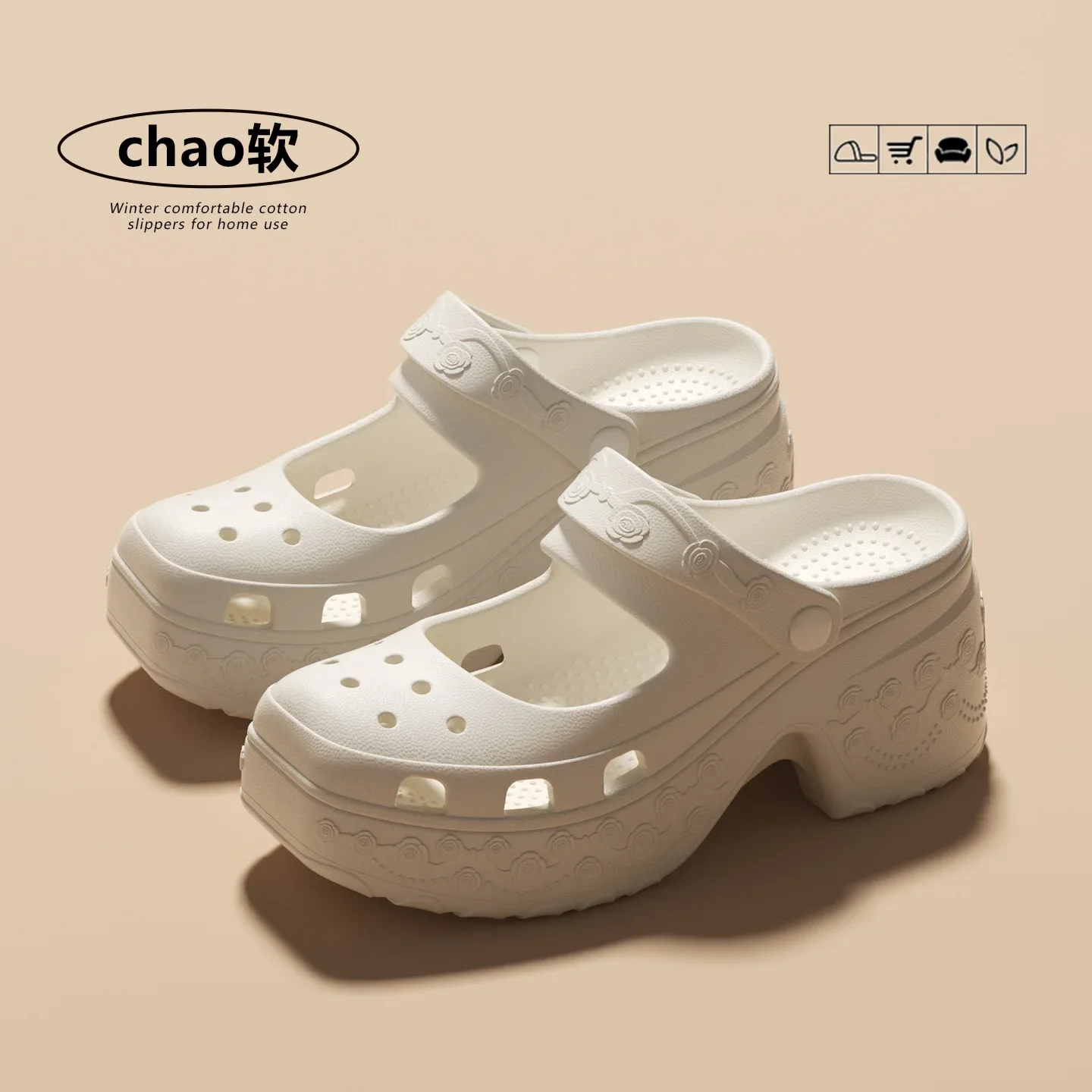 2026 Summer Chunky Heels Sandals for Women Fashion Closed Toe Platform Clogs Shoes Woman Thick Sole Anti Slip Fashion Slippers - Image 3