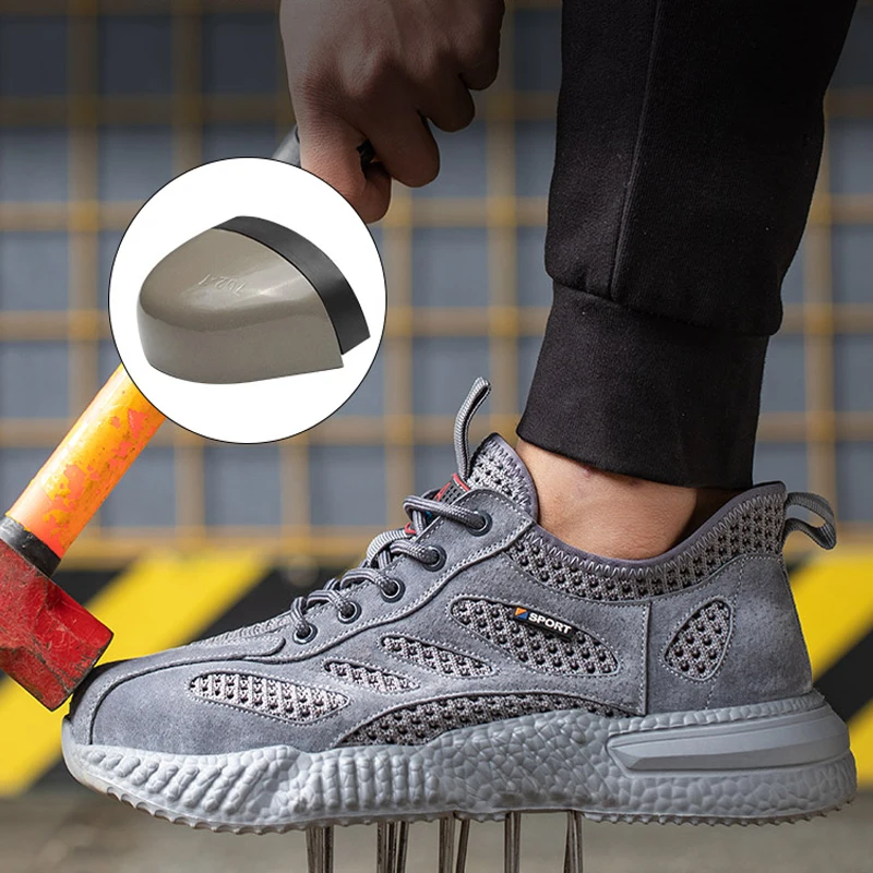 Summer Breathable Work Safety Shoes Work Steel Toe Shoes Anti Smashing Anti Stabbing Indestructible Shoes Protection Boots Men - Image 3