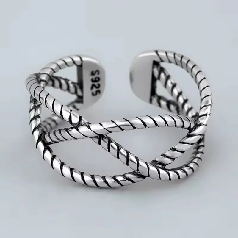 VENTFILLE 925 Sterling Silver Wave Ring – Adjustable Irregular Golden Stackable Band - Image 10