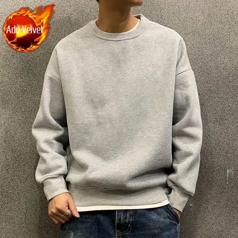 Sweatshirts For Man Fleeced Green Men's Clothing Hooded Hoodies Solid Simple Elegant Hot Offers Sweat Shirt Welcome Deal Cheap - Image 11