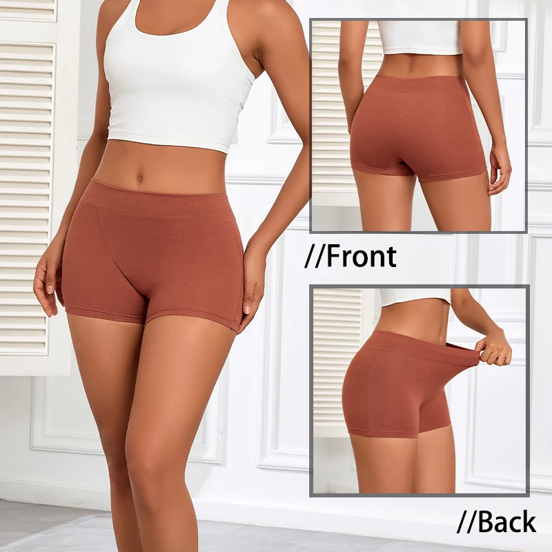 Women Cotton High Waist Stretch Safety Shorts Anti Slip Breathable Summer Underwear Women Yoga Fitness Base Layer Pants Lingerie - Image 4