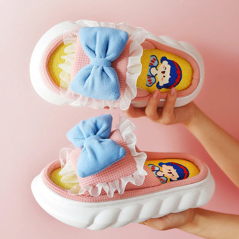 Mo Dou All Senson Designer Slippers Cute Cartoon Lovely Animals Bedroom Cotton Home Shoes Indoor Thick Sole Couples Men Women - Image 9