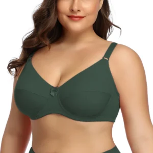 BEAUWEAR Plus Size Bras for Women Underwire Bra No Pad Thin Unlined Lingerie Plain Underwear Cup C D E F