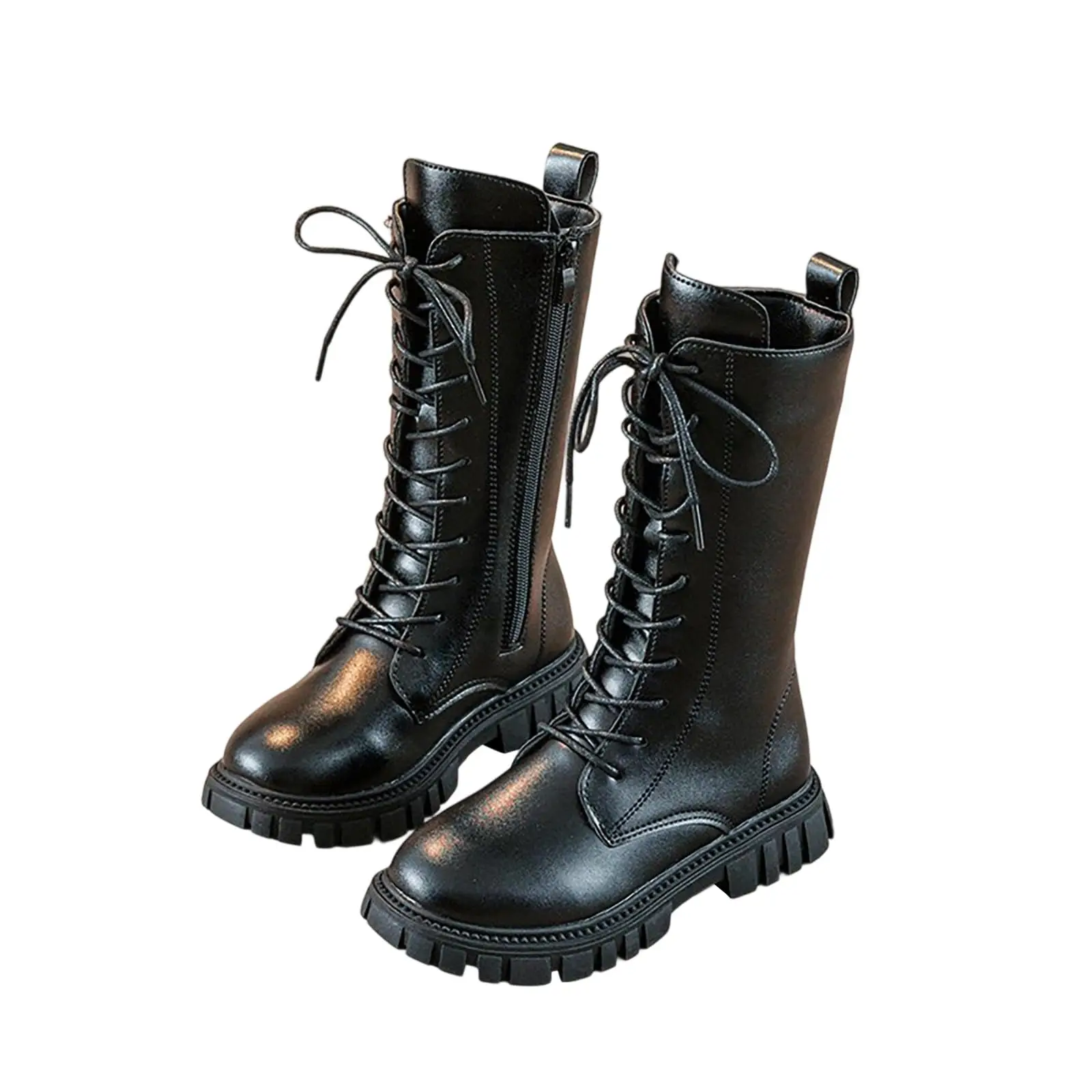 Girls White Lace-Up Boots Booties Side Zipper Soft Bottom Leather Dress/School Riding Boot Kids Autumn/Winter Fashion Mid Boots - Image 7