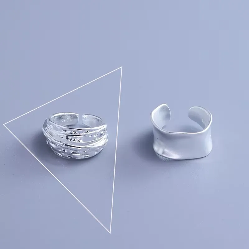 VENTFILLE 925 Sterling Silver Wave Ring – Adjustable Irregular Golden Stackable Band - Image 19