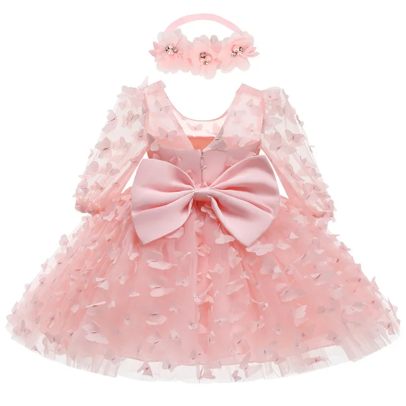 Kids Girl Princess Dress Toddler Long Sleeve Birthday Party Costume Butterfly Design Baby Girl Dress Summer Gauze Children Dress - Image 8