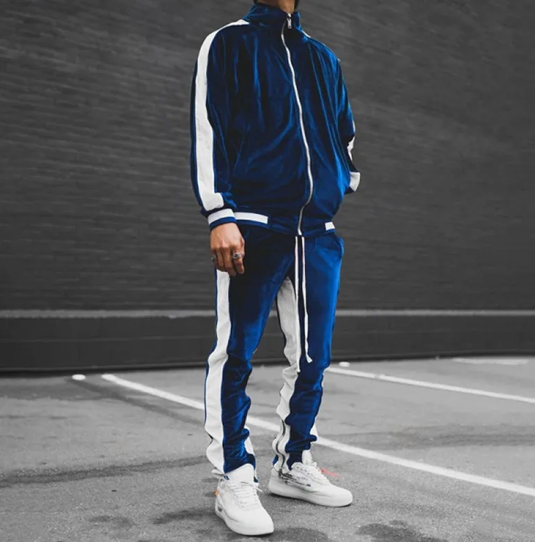 Men's Fall Winter Casual Wear 4-Season Sportswear Gold Velvet Suit Jacket Long Pants Fashion Thermal Outdoor Streetwear Clothing - Image 10
