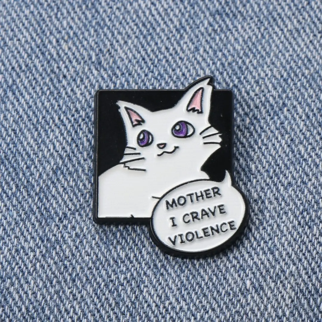 Cute and Quirky Cat Brooches: Dark and Whimsical Metal Pins for Clothing, Bags, and Unique Accessories - Image 3