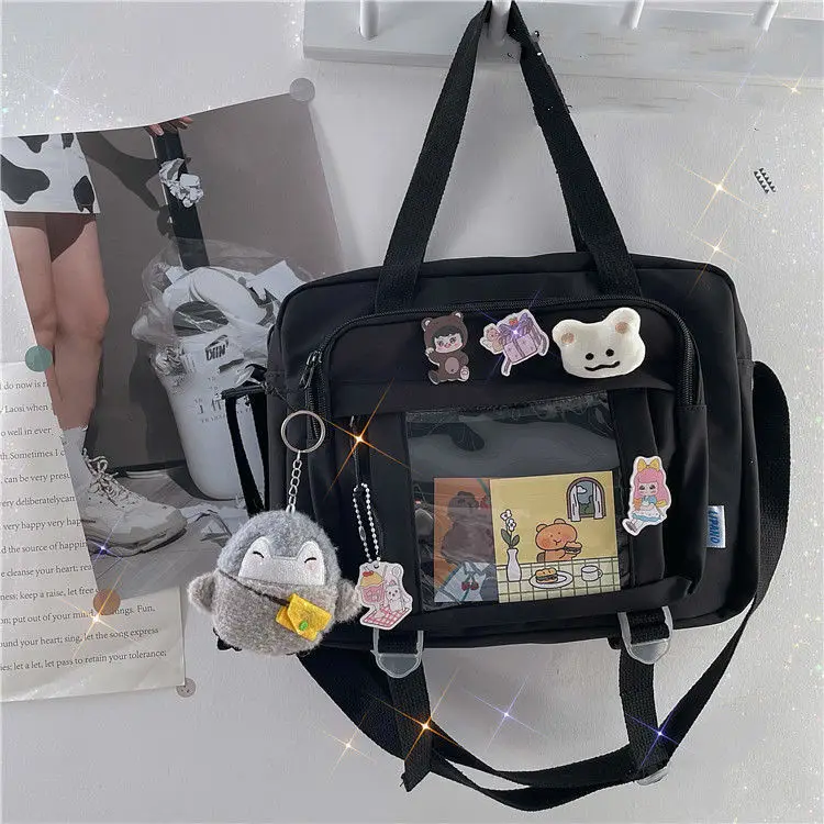 Korean Women's Messenger Bag Simple Multifunctional Female College Student Style Large Capacity Portable One Shoulder Diagonal - Image 10