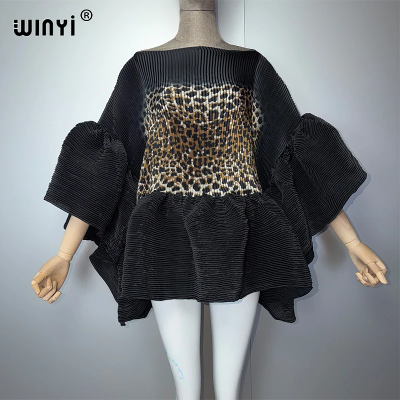 WINYI Summer Clothes Africa Pleated Elastic Casual Top Kawaii Jacket Beach Cover Up Women's T-Shirts Evening Dress - Image 7