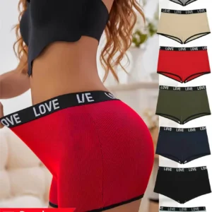 Random 7 pairs of mixed-color lettered waistband women's briefs are comfortable, casual, energetic, sporty and luxurious