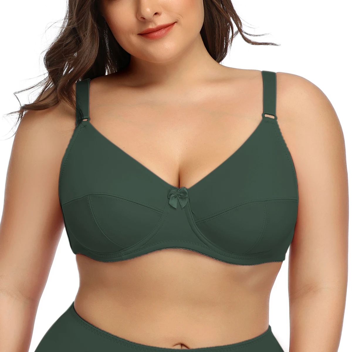 BEAUWEAR Plus Size Bras for Women Underwire Bra No Pad Thin Unlined Lingerie Plain Underwear Cup C D E F - Image 3