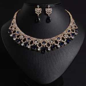 Exquisite Appeal Women High Jewelry Set 2 Piece Necklace Earrings Dress Accessories for Festive Wedding Prom Host Gift M-280