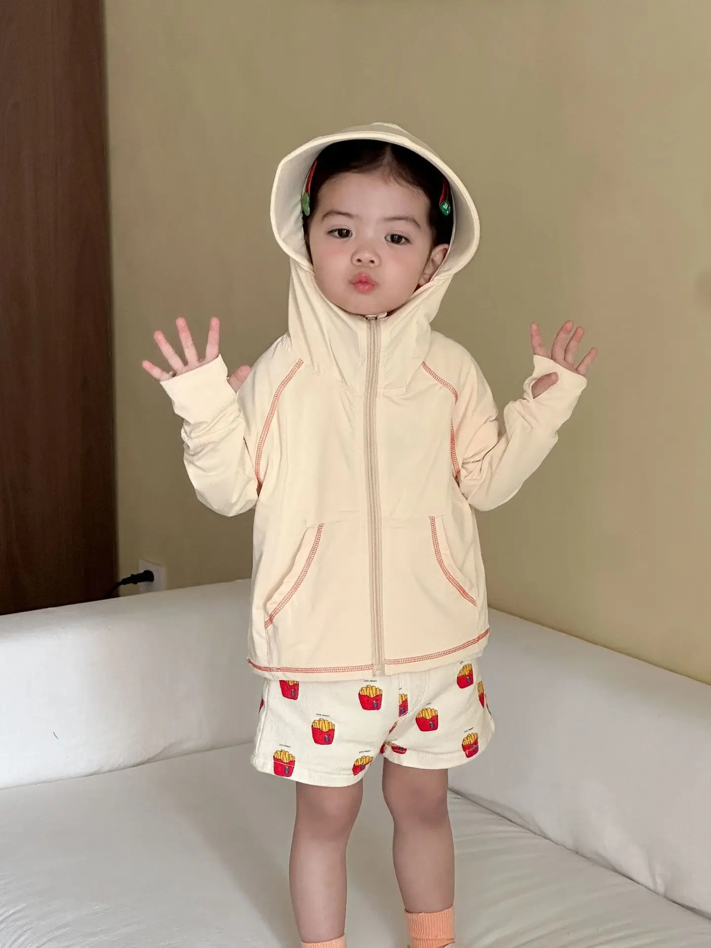 2026 New Summer Silky Soft Loose Hooded Coat for Kids Solid Color Zipper Jacket Children's Sunproof Quick-dry Hoodies Streetwear - Image 6