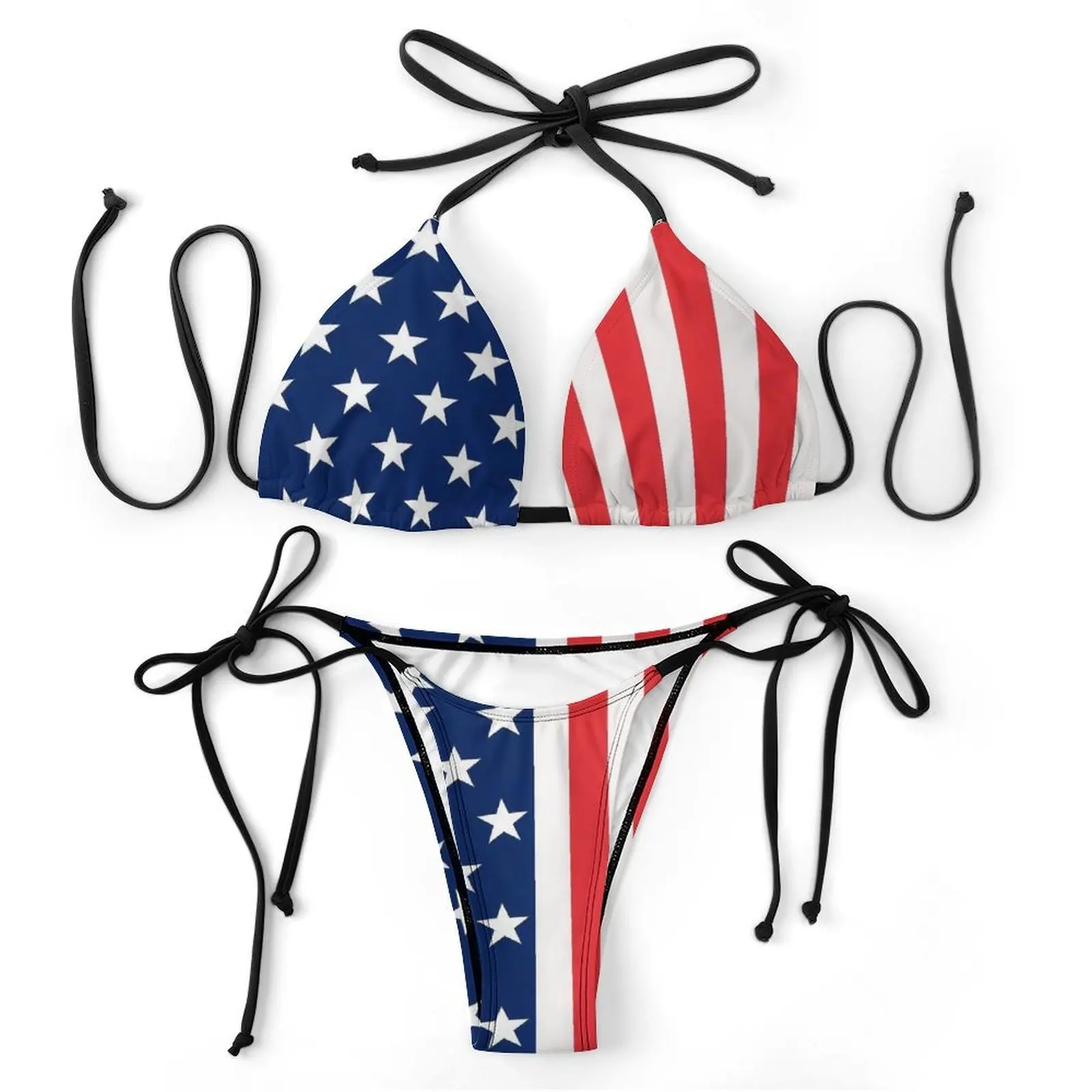 2026 Women's Sexy European American Bikini Set with Drawstring Ties High Cut Swimsuit Beachwear - Image 6