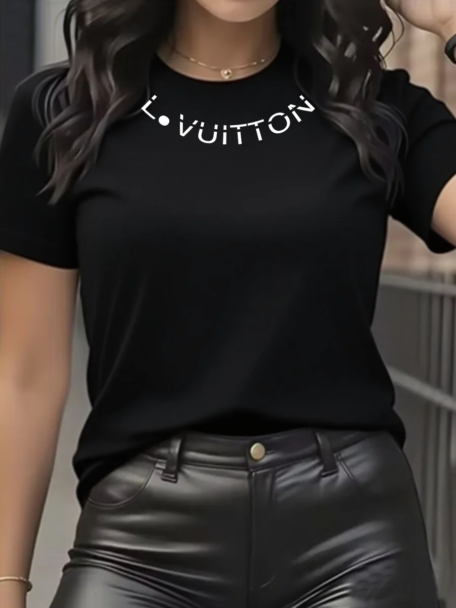 Summer Unisex Cotton Printed Loose-Fit Letter T-Shirt – High-Quality Casual Short-Sleeve Top