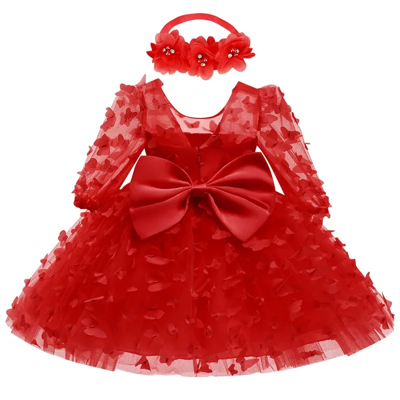 Kids Girl Princess Dress Toddler Long Sleeve Birthday Party Costume Butterfly Design Baby Girl Dress Summer Gauze Children Dress - Image 9