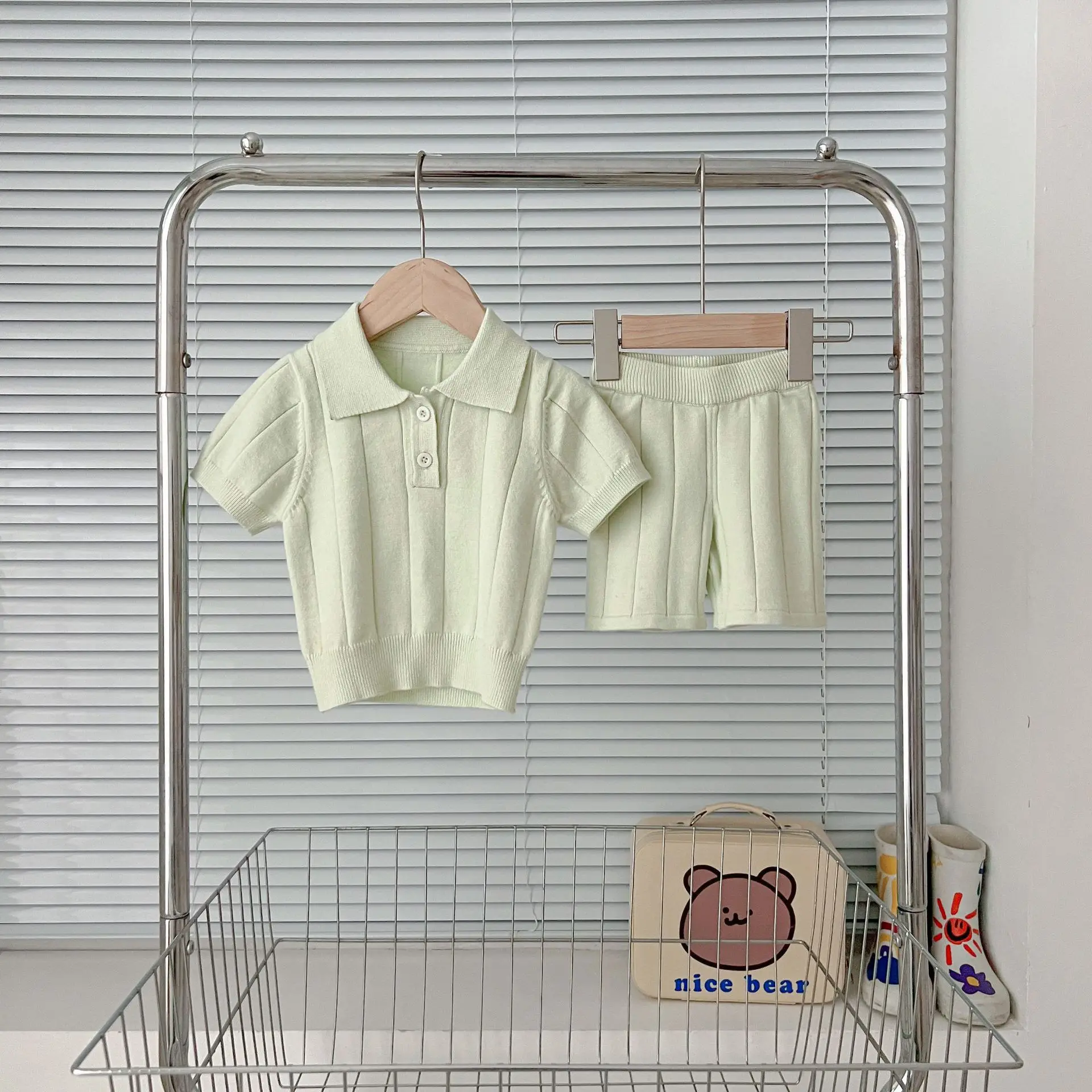 INS Infant Boys Polo Knitted Sweater Lapel Collar Short Sleeve Knitwear for Toddler Girls Pullovers Children's Clothing Outfits - Image 5