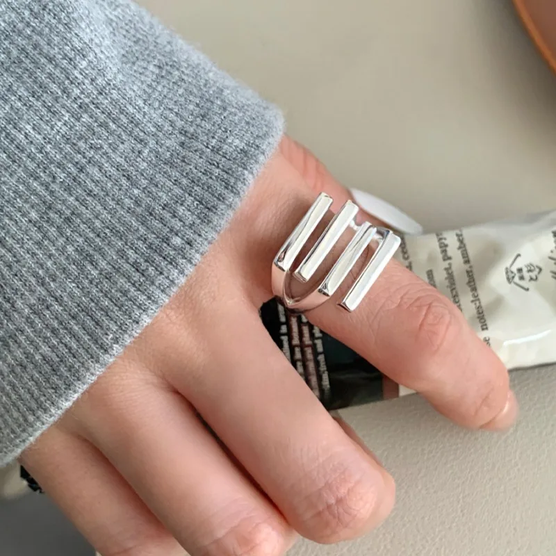 VENTFILLE 925 Sterling Silver Wave Ring – Adjustable Irregular Golden Stackable Band - Image 46