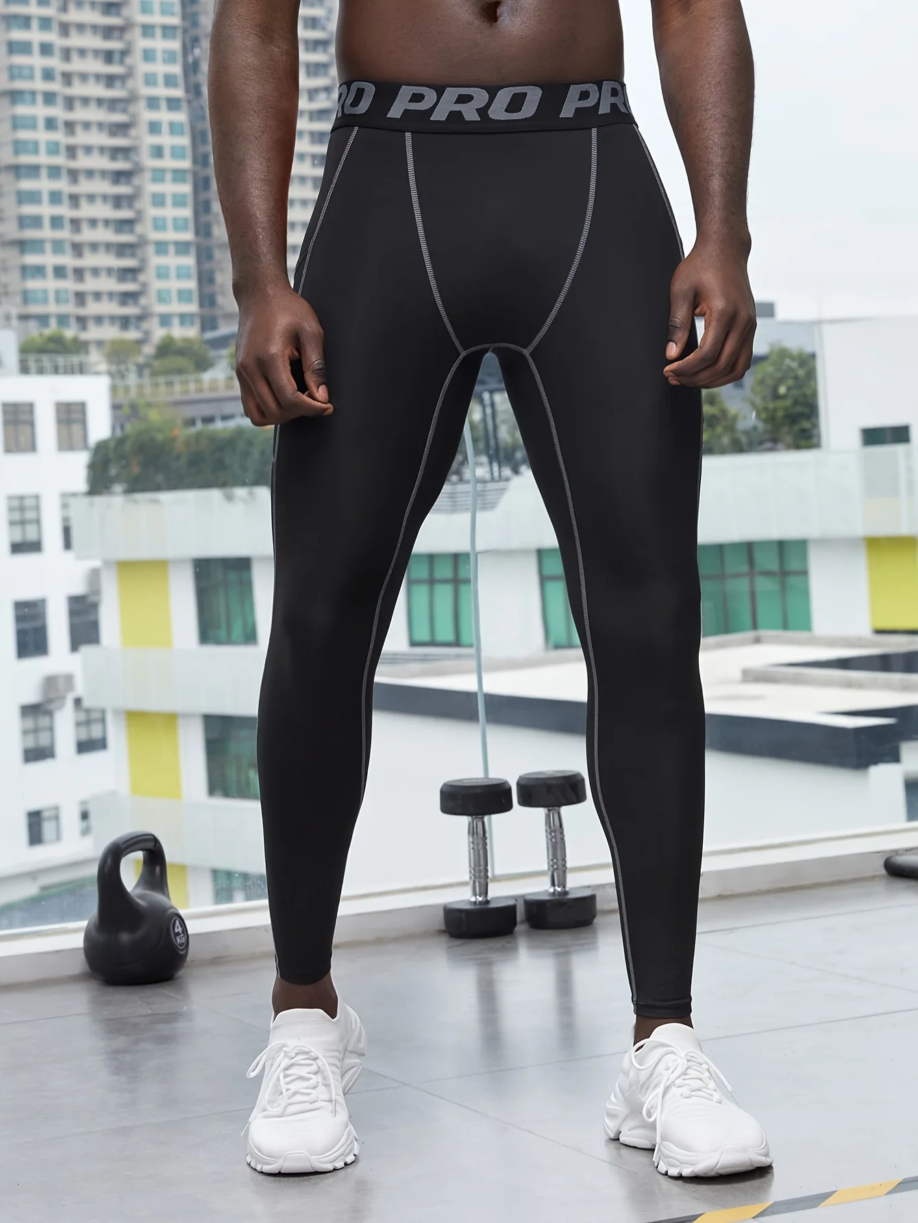 Elastic Comfort Men's Running Tights for All-Day Wear Seamless Compression Nylon Spandex Muscle Fit Gym Leggings Crossfit - Image 2
