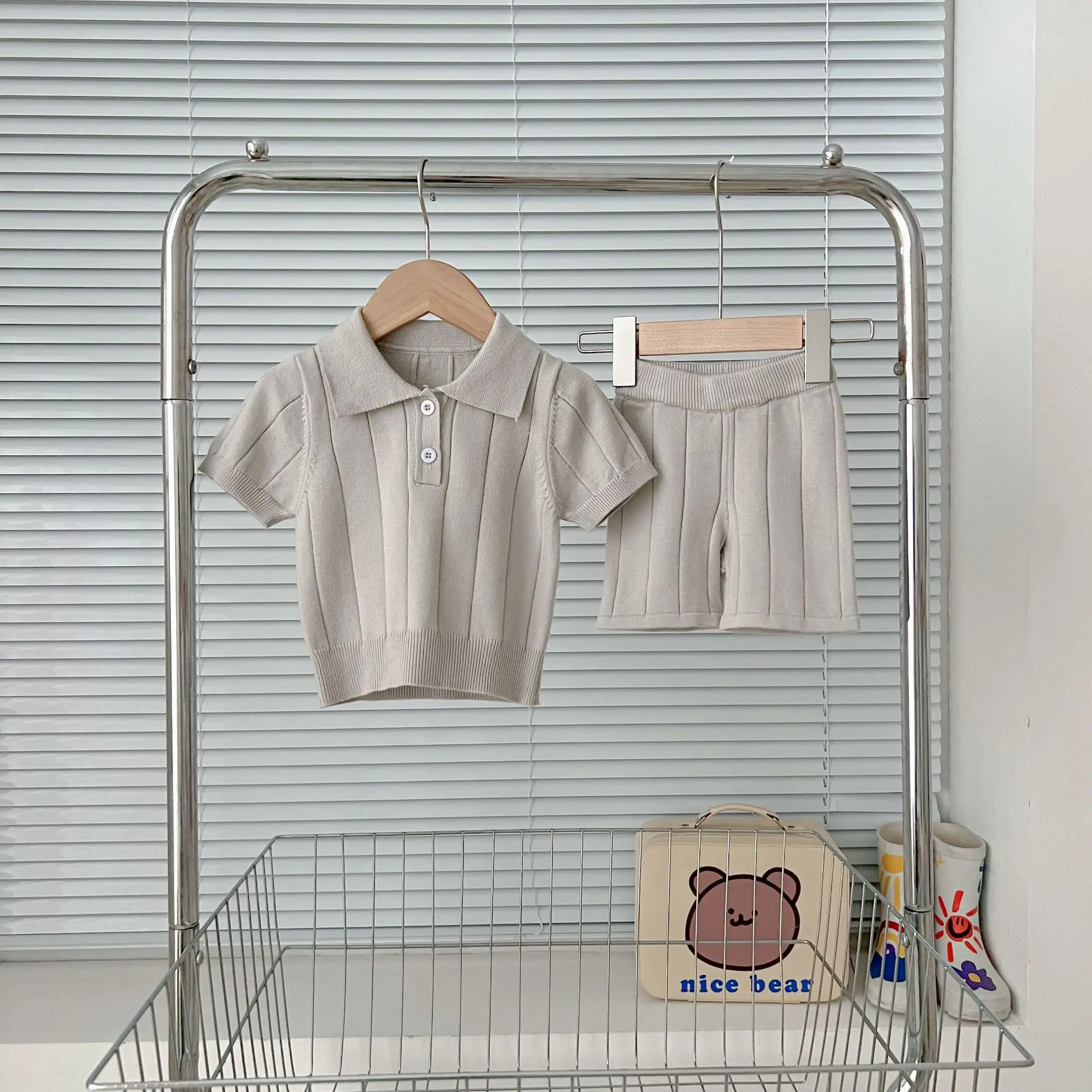 INS Infant Boys Polo Knitted Sweater Lapel Collar Short Sleeve Knitwear for Toddler Girls Pullovers Children's Clothing Outfits - Image 6