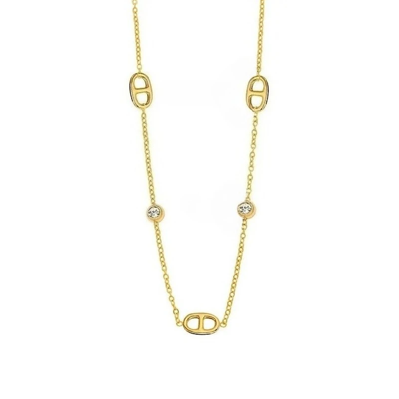 French-style minimalist white diamond pig-nose titanium steel women's exquisite, simple, versatile, high-end collar chain set - Image 5