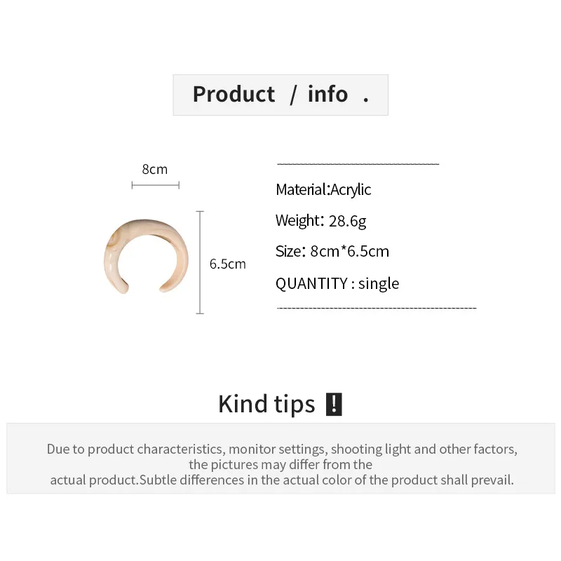 Acrylic Shiny Face Smudge Open Bangle for Women Light Luxury High-end Bangles Minimalist Elegant Trendy Jewelry Travel K - Image 6