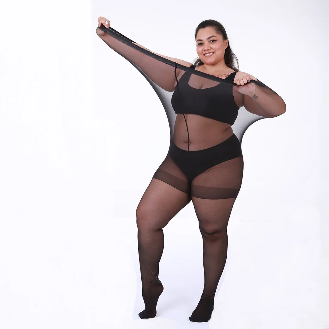 Plus Size Pantyhose Tights 20D Sheer Women Ultra-thin Stockings Jumbo Big Size 5XL 6XL 7XL 8XL Medias De Mujer De Talle Grande