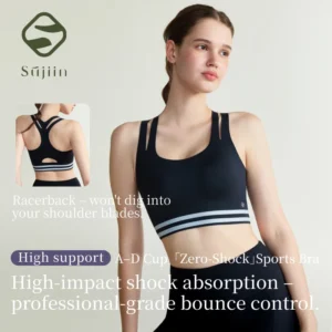 SUJIIN Sports Bra for Women 2026 Summer Racerback Shockproof Supportive Running Yoga Workout Gym Jump Rope Bras Woman XM072