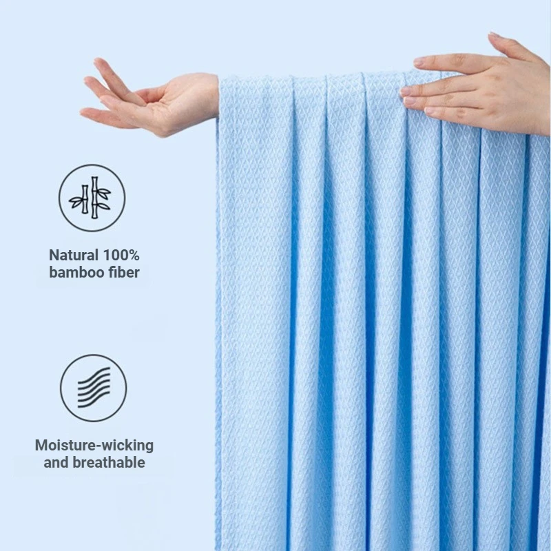 100% Bamboo Fiber Thin Summer Blanket Soft Breathable Sofa Bed Cooling Blanket for Adults Kids Lightweight Air Conditioner Quilt - Image 3
