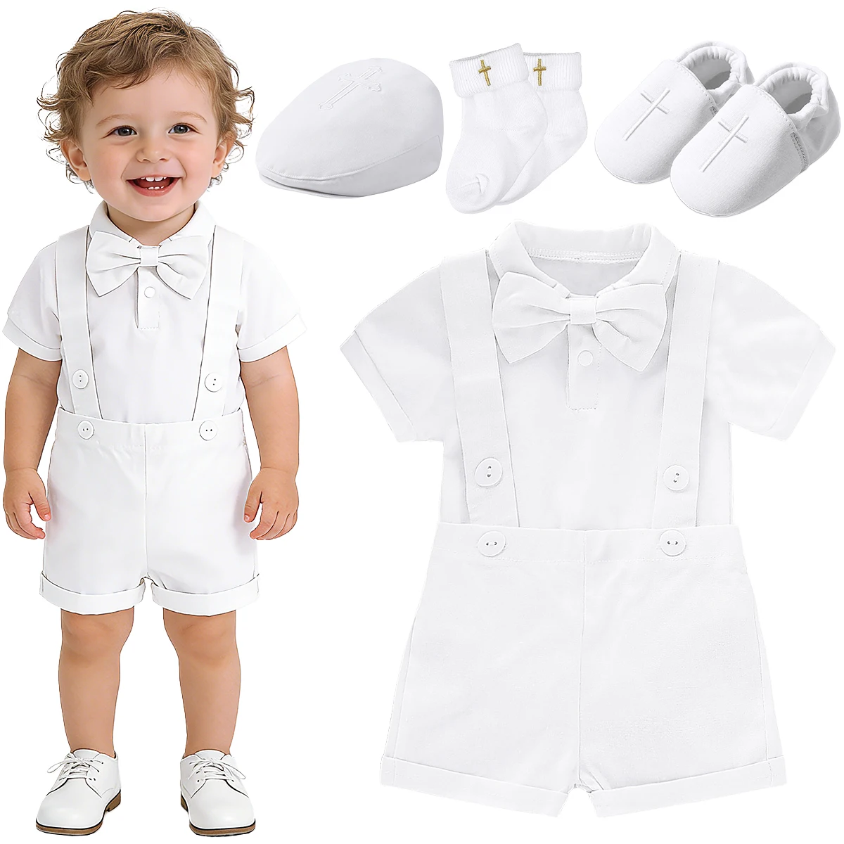 Baby Boy Christening Outfit Newborn Baptism Blessing Communion Set Infant Formal Suit White First Easter Church Clothes - Image 8