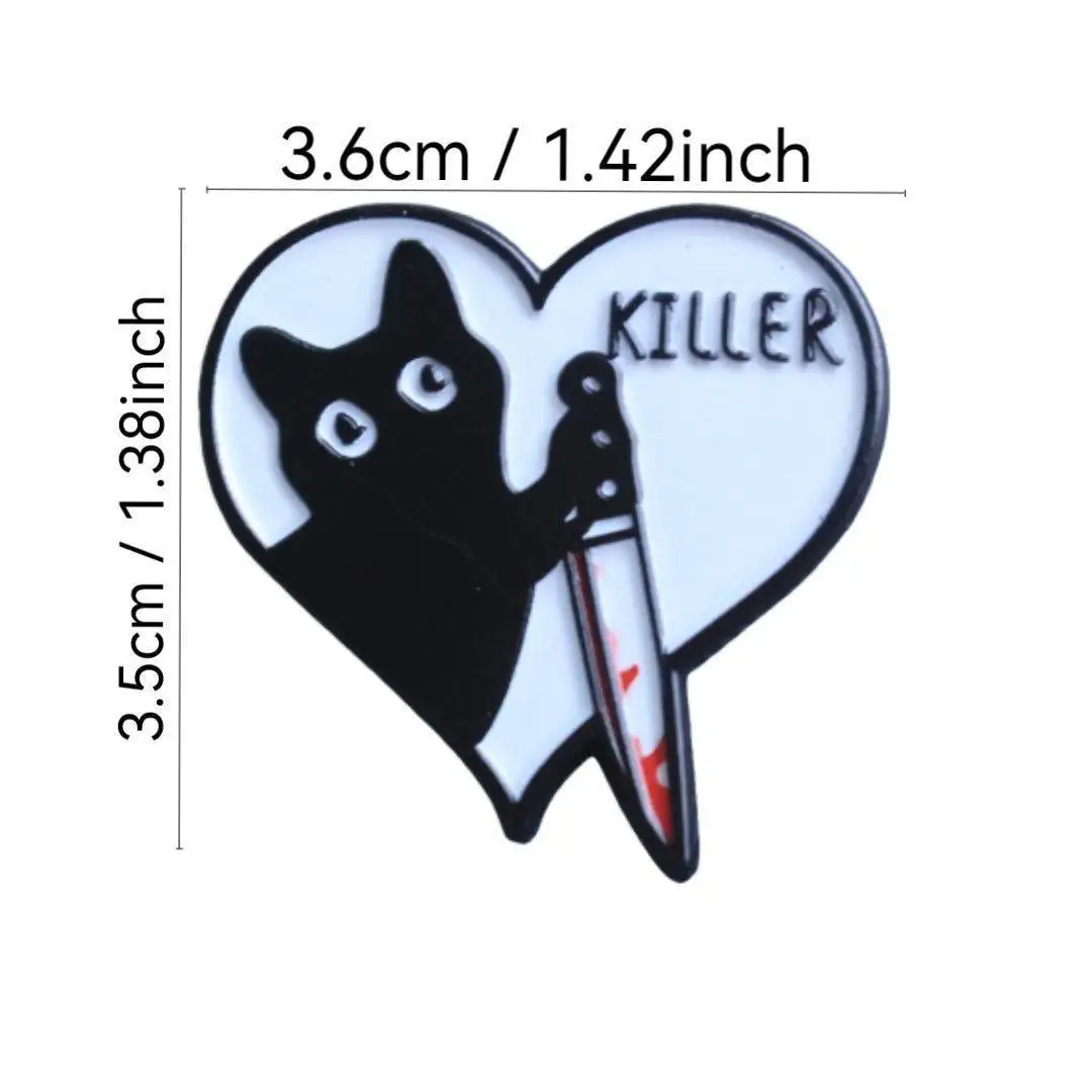 Cute and Quirky Cat Brooches: Dark and Whimsical Metal Pins for Clothing, Bags, and Unique Accessories - Image 18
