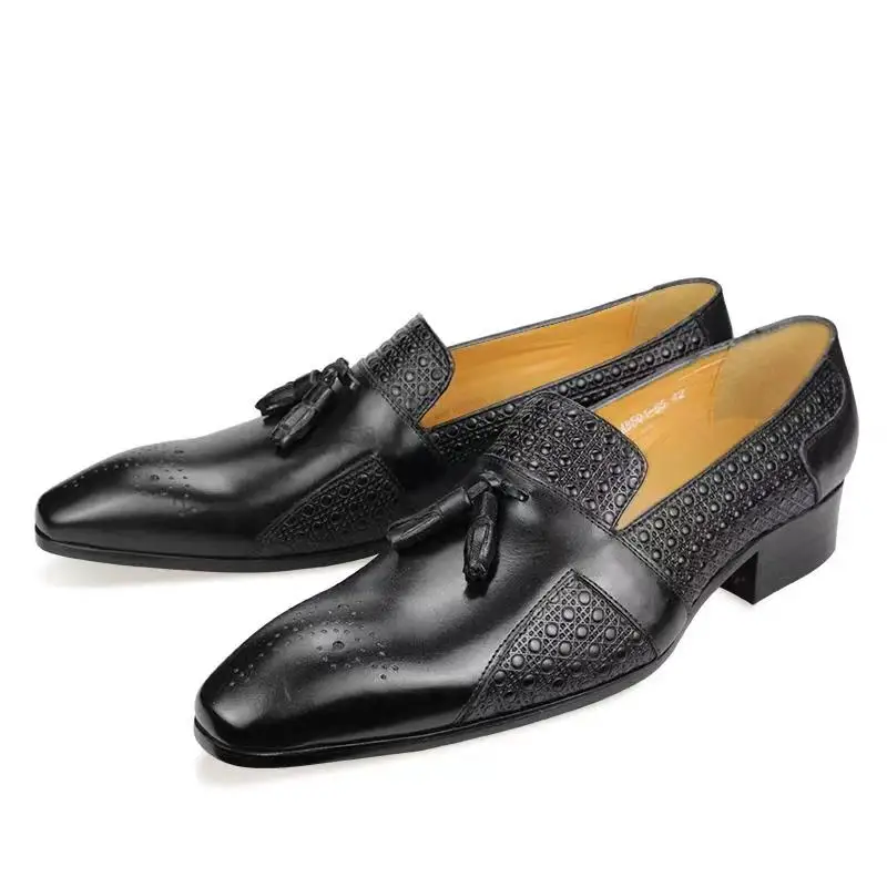 New Leather Casual Shoes Mens Summer One-Step Loafers Dress Wedding Leather Luxury Groom Wedding Men Italian Style Oxford Shoes - Image 7