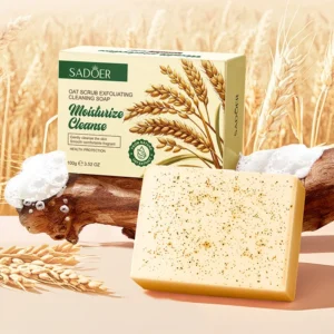 SADOER Oat Scrub Exfoliating Facial Soap Face Wash Foam Facial Cleanser Moisturizing Anti-aging Body Bathing Soap Exfoliator