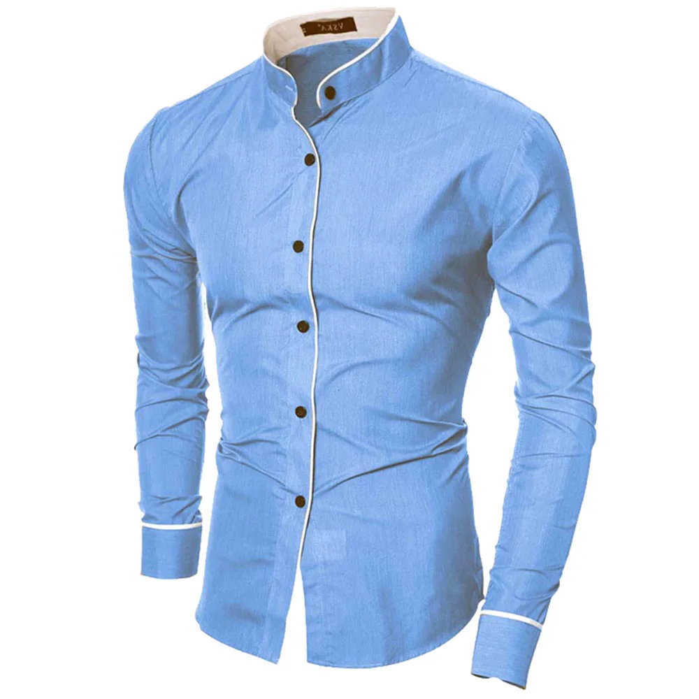 Men's Luxury Casual Formal Shirt Long Sleeve Slim Fit Business Dress Shirts Tops - Image 10