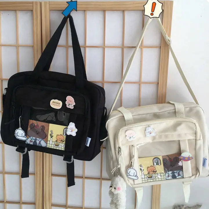 Korean Women's Messenger Bag Simple Multifunctional Female College Student Style Large Capacity Portable One Shoulder Diagonal - Image 18