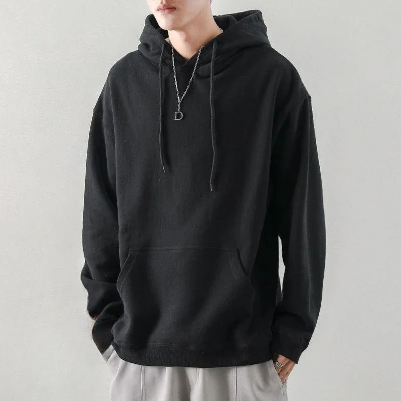 Sweatshirts For Man Fleeced Green Men's Clothing Hooded Hoodies Solid Simple Elegant Hot Offers Sweat Shirt Welcome Deal Cheap - Image 4