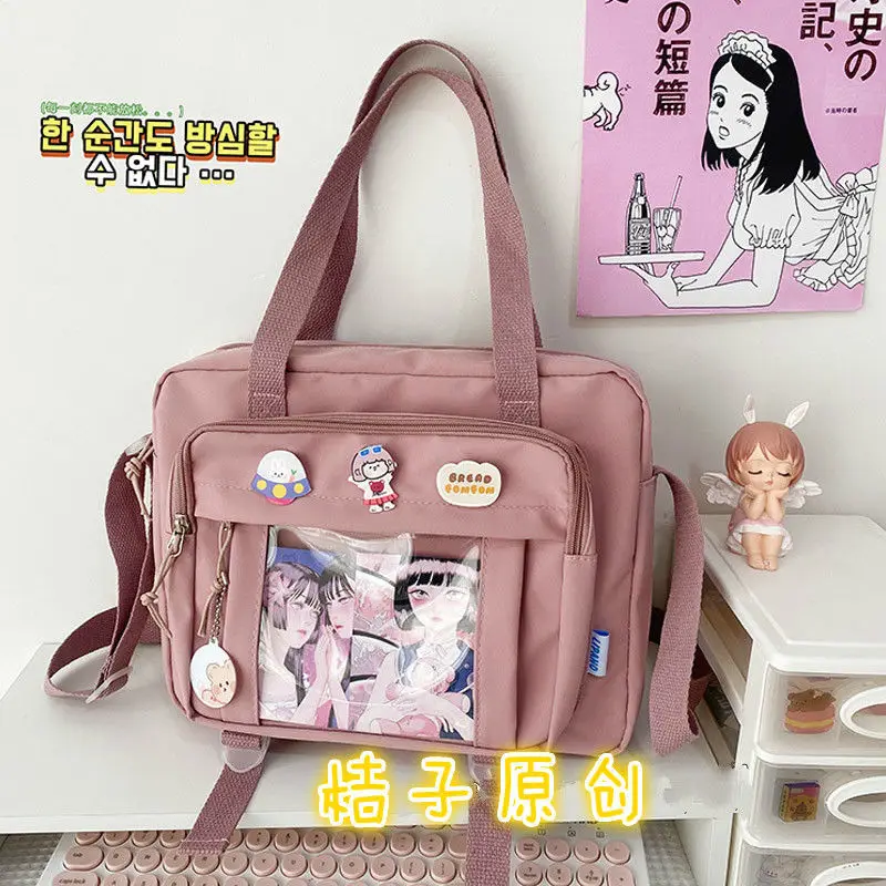 Korean Women's Messenger Bag Simple Multifunctional Female College Student Style Large Capacity Portable One Shoulder Diagonal - Image 15
