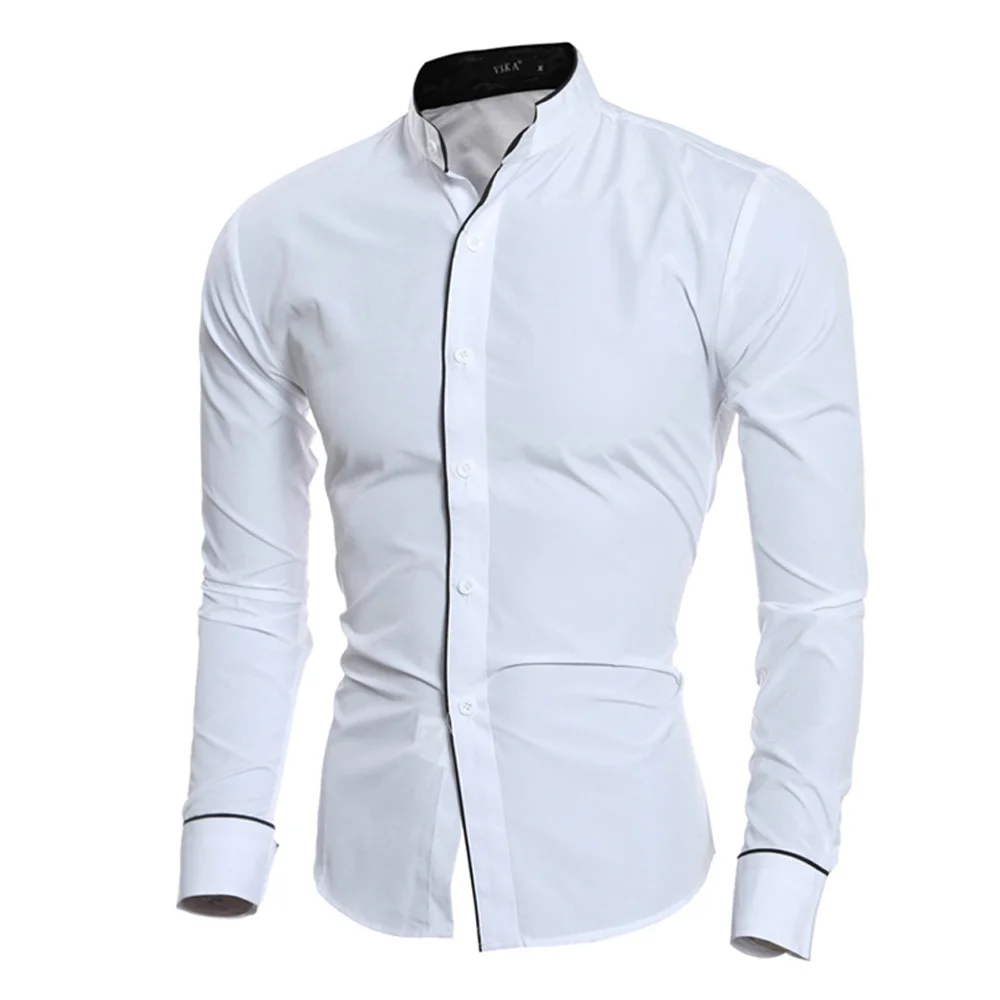 Men's Luxury Casual Formal Shirt Long Sleeve Slim Fit Business Dress Shirts Tops - Image 4