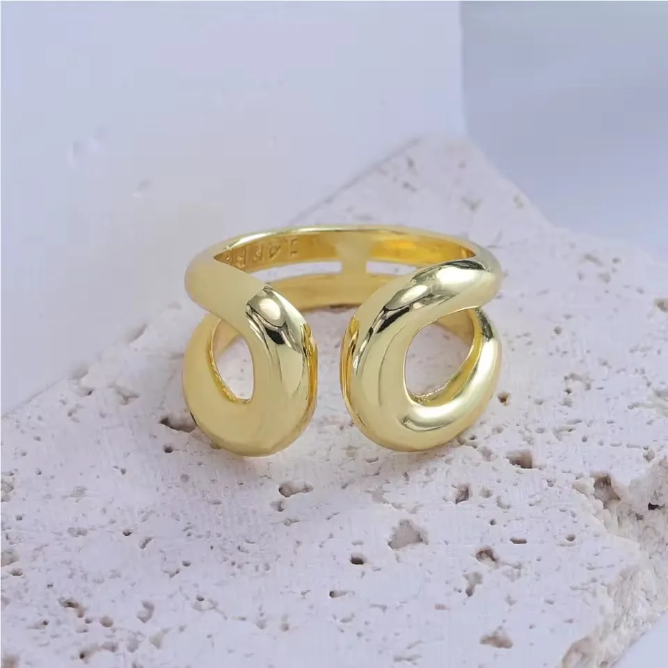 VENTFILLE 925 Sterling Silver Wave Ring – Adjustable Irregular Golden Stackable Band - Image 21