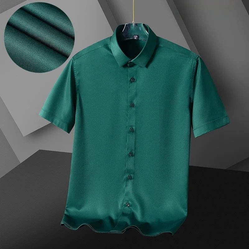 Men Shirts Short Sleeves Dress Shirts For Men Slim Fit Camisa Social Busines White Office Shirt Men's Clothing S-4XL - Image 5