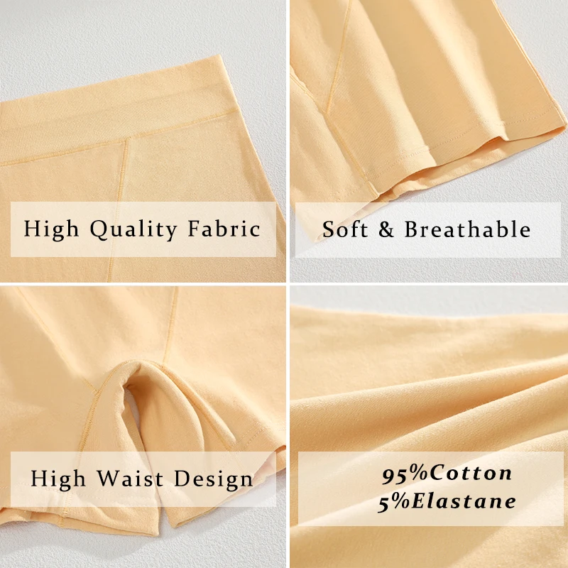 Women Cotton High Waist Stretch Safety Shorts Anti Slip Breathable Summer Underwear Women Yoga Fitness Base Layer Pants Lingerie - Image 5