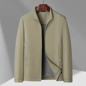 Spring Collection Men's Stylish and Handsome High-quality Jacket - Classic and Versatile Business Casual Pure Color Stand-up Col