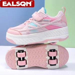Summer Breathable Kids Roller Skate Shoes Fashion Casual Sports Children 4-Wheels Sneakers for Boys and Girls Gift