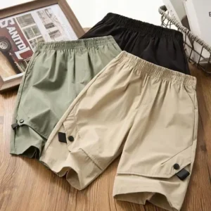 3-14 Years Boys Summer Cargo Shorts Quick Dry Elastic Waist Sports Half Trousers For Kids Children Outdoor Sport Pants