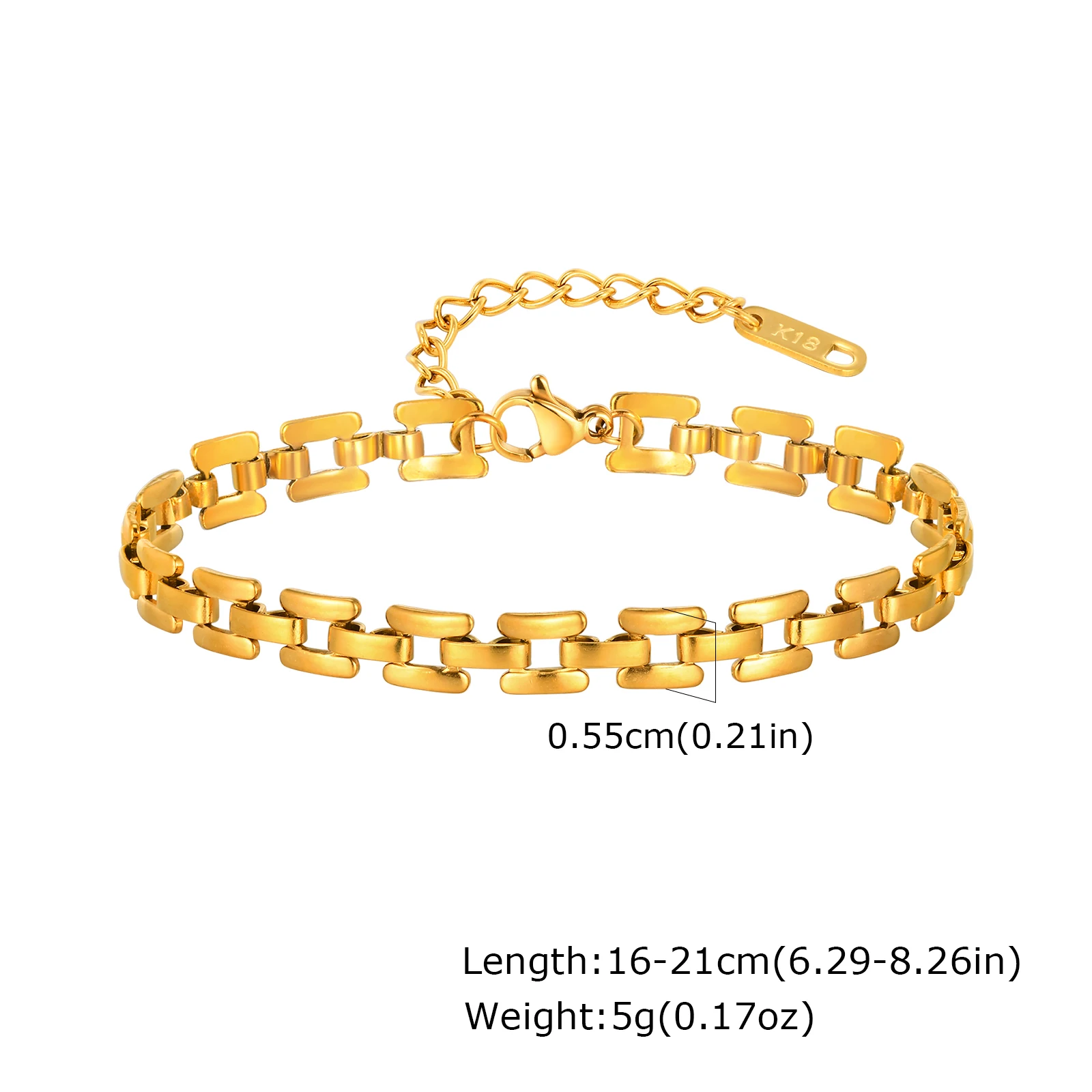 Chunky Stainless Steel Link Chain Bracelet For Woman, Gold Plated Layering Bracelets Wristband Waterproof Jewelry - Image 21