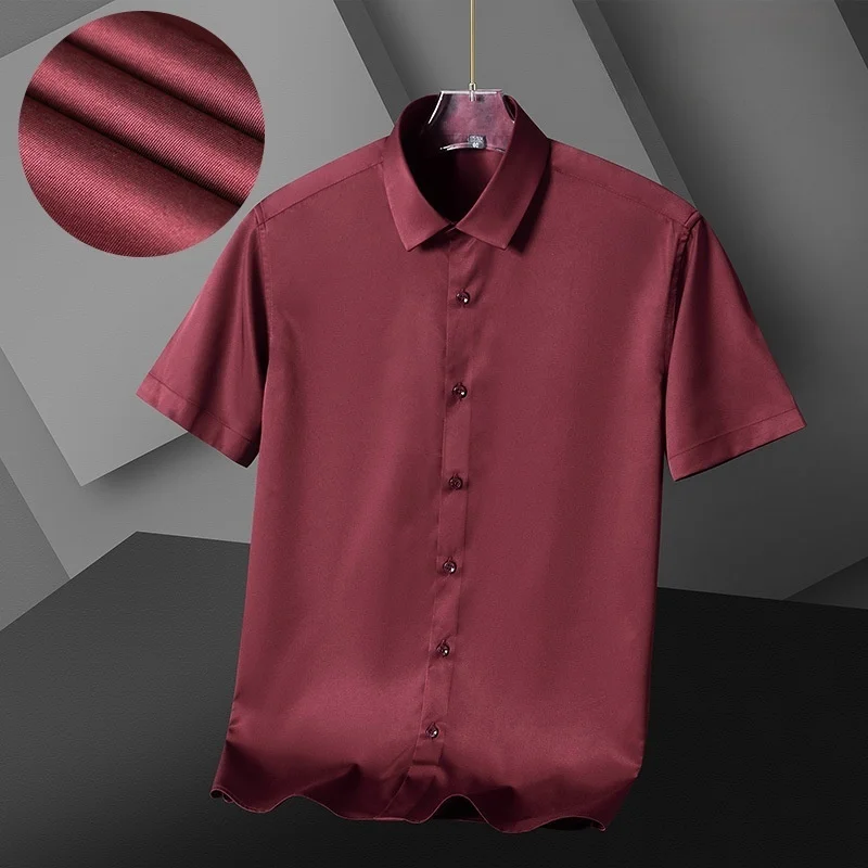 Men Shirts Short Sleeves Dress Shirts For Men Slim Fit Camisa Social Busines White Office Shirt Men's Clothing S-4XL - Image 12