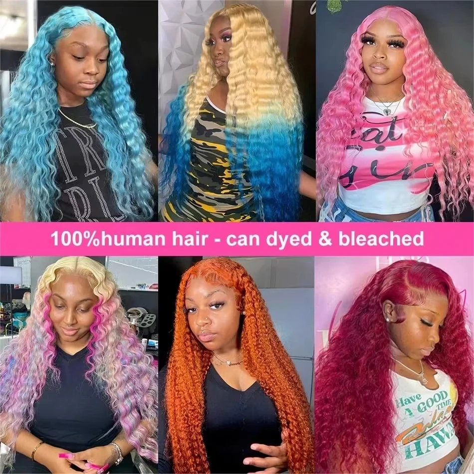 13x6 HD Lace Frontal Wig 613 Blonde Deep Wave 13x4 Transparent Lace Curly Human Hair Wigs Blonde Water Wave Wig for Women - Image 5