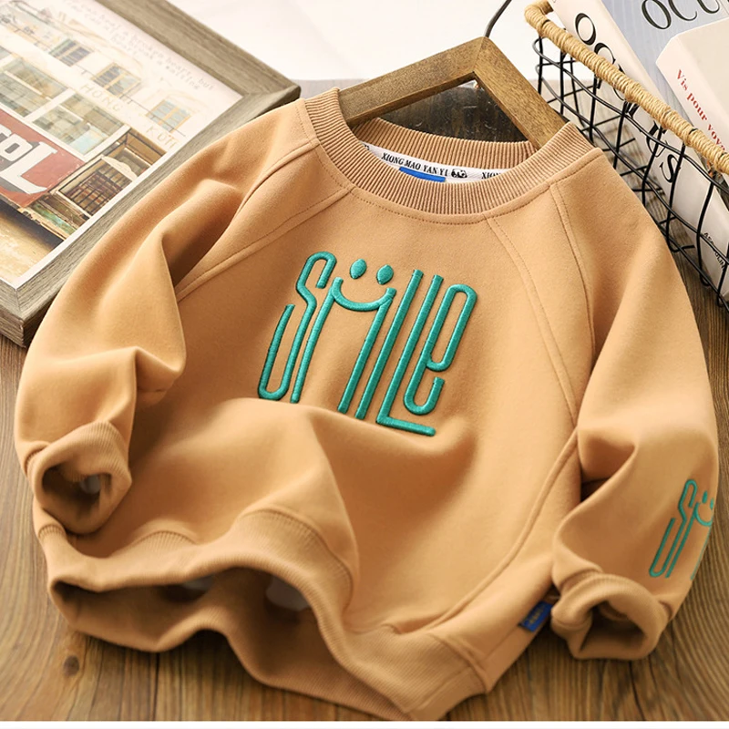 Teenager Boys Smile Letter Sweatshirt | Iverose - Image 4